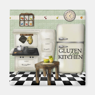 Gluten Free Kitchen Grönt Magnet