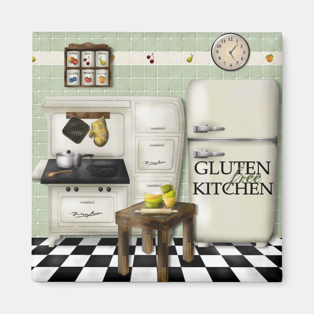 Gluten Free Kitchen Grönt Magnet (Framsidan)