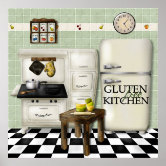 Gluten Free Kitchen Grönt Poster
