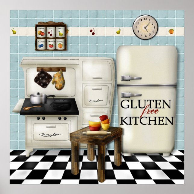 Gluten Free Kitchen - Teal Poster (Framsidan)