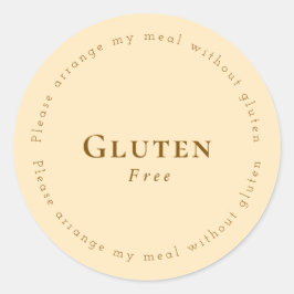 Gluten-Free Request Sticker, Soft Beige - Brown Runt Klistermärke