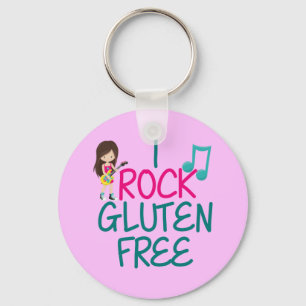 Gluten Free Rockstjärna Girl Nyckelring