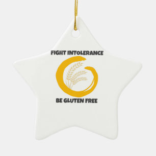 Gluten Free Shirt Fientinolerance BE Gluten Free Julgransprydnad Keramik