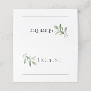 Gluten Free Sign med utrymme för namn i mat Placeringskort