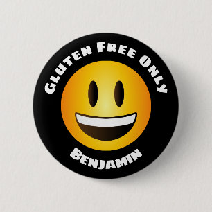 Gluten Free Smiling Emoji Ansikte Knapp