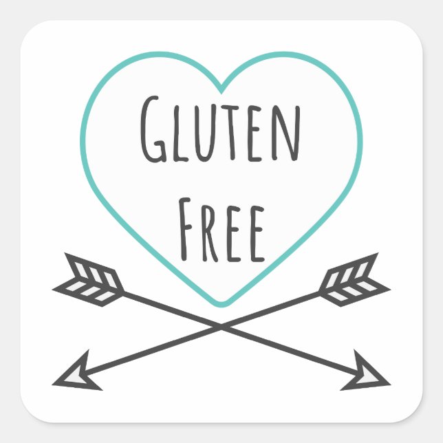 Gluten Free Sticker Fyrkantigt Klistermärke (Framsida)