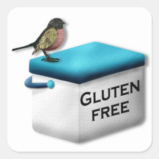 Gluten Free Stickers Fyrkantigt Klistermärke