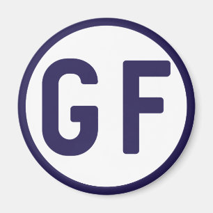 Gluten fri GF cirklar den marinblå och vitmagnete Magnet