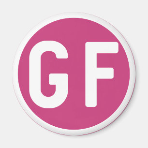 Gluten fri GF cirklar magenta- och vitmagneten Magnet