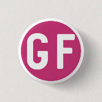 Gluten fri GF cirklar magentafärgade rosor knäppas