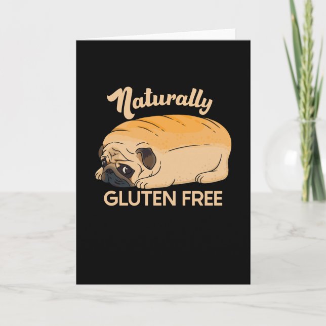 GLUTEN FRIE CUTE PUG BREAD KORT (Framsida)