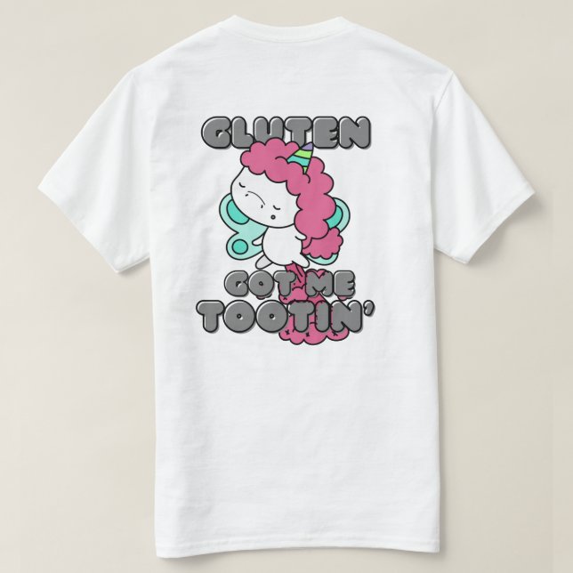 Gluten Har Me Tootin - Celiaksjukdom T Shirt (Design baksida)