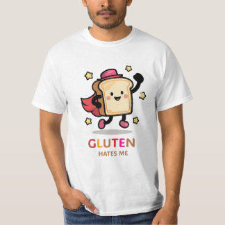 Gluten Hates Me Knivar Rosa Retro Vintage T-shirt