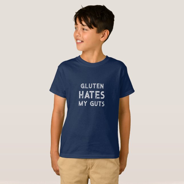 Gluten Hates mina tarmar T Shirt (Hel framsida)