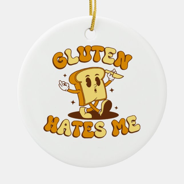 Gluten Hatrar Mig Julgransprydnad Keramik (Framsidan)