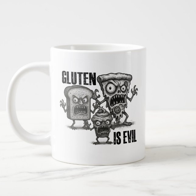 Gluten is Evil Jumbo Mugg (Vänster)
