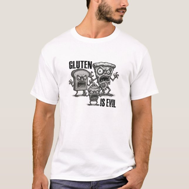 Gluten is Evil T Shirt (Framsida)