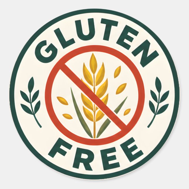 Glutenfri  runt klistermärke (Framsida)