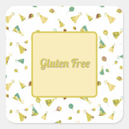 Glutenfria kosthattar och ballonger Mönster Fyrkantigt Klistermärke