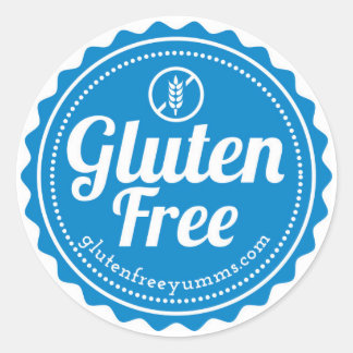 Glutenfria påsar / Gluten Free med Icon -Blue Runt Klistermärke
