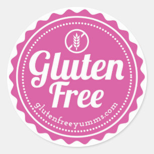Glutenfria Stickers - Gluten Free with Icon Runt Klistermärke