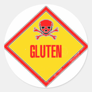 Glutengiftvarning Runt Klistermärke