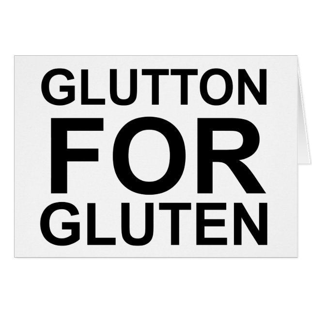 Glutton För Gluten Hälsningskort (Framsidan Horizontal)