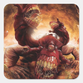 Gluttony in Inferno - bild som Cerberus Fyrkantigt Klistermärke