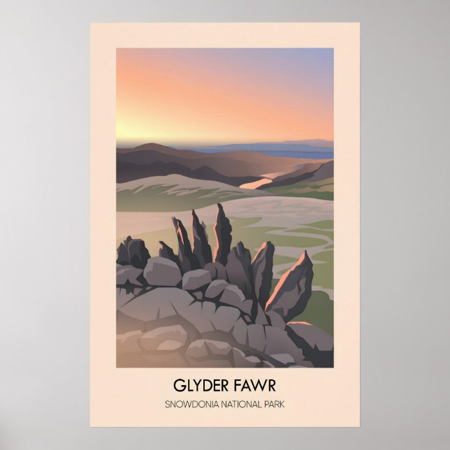 Glyder Fawr Snowdonia Nationalpark Resa Affisch (Framsidan)
