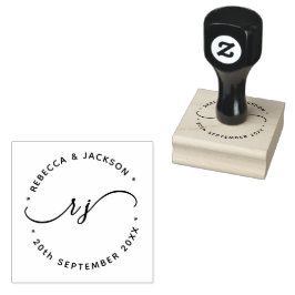 Glyph Script Couple Name initial Save the date Stämpel