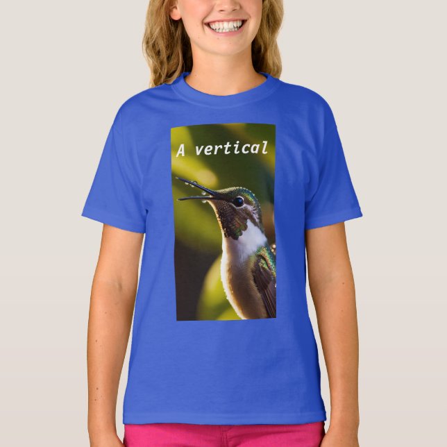 "Glyssning Hummingbird Harmony" Designad flickas T Shirt (Framsida)