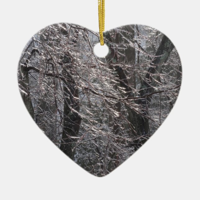 Glyssning Isig Forest in God Light I Julgransprydnad Keramik (Framsidan)