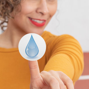 Glyssning Vatten Drop Stickers Runt Klistermärke