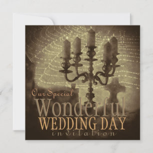 GlyssWebben Vintage Romantik Gothic Bröllop Inbjudningar