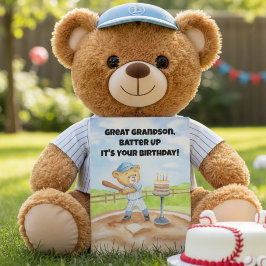 Glyttfödelsedag Baseboll Teddybjörn Kort