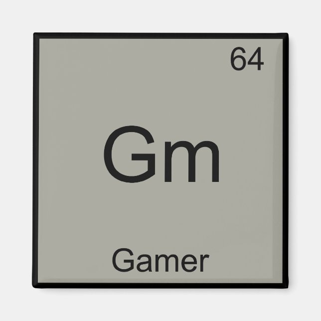 Gm - Gamer Roligt Kemiskt Element Symbol T-Shirt Magnet (Framsidan)