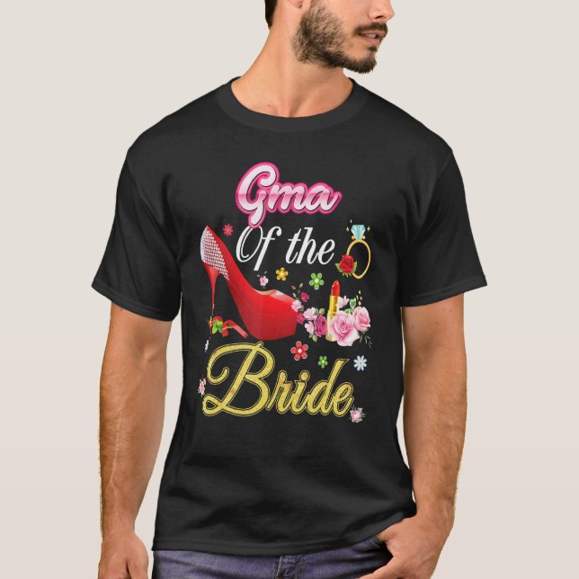 Gma från Lycklig Bröllop Flower Rosa Shoe Morsa T Shirt (Framsida)