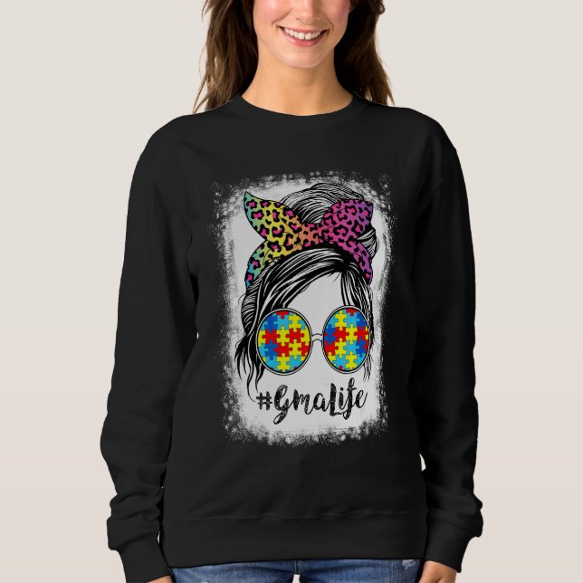 Gma Life Bleached Gma Life Rainbow Leopard Messy B T Shirt (Framsida)