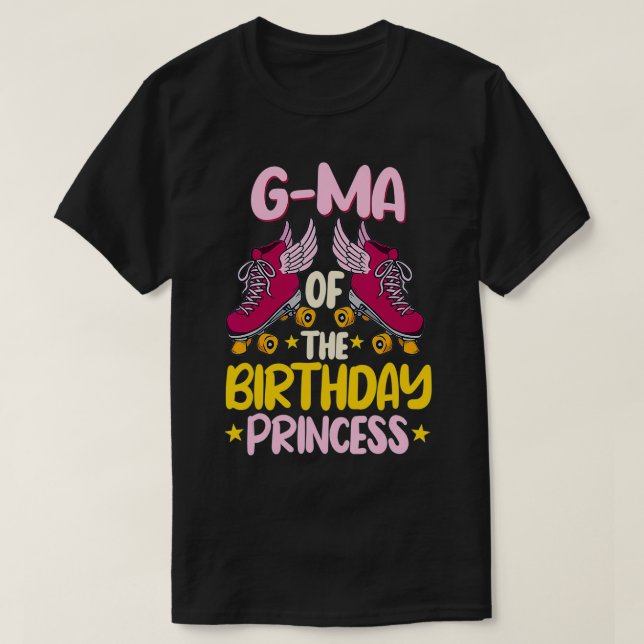 GMa of Birthday Princess Roller Skates Party T Shirt (Design framsida)