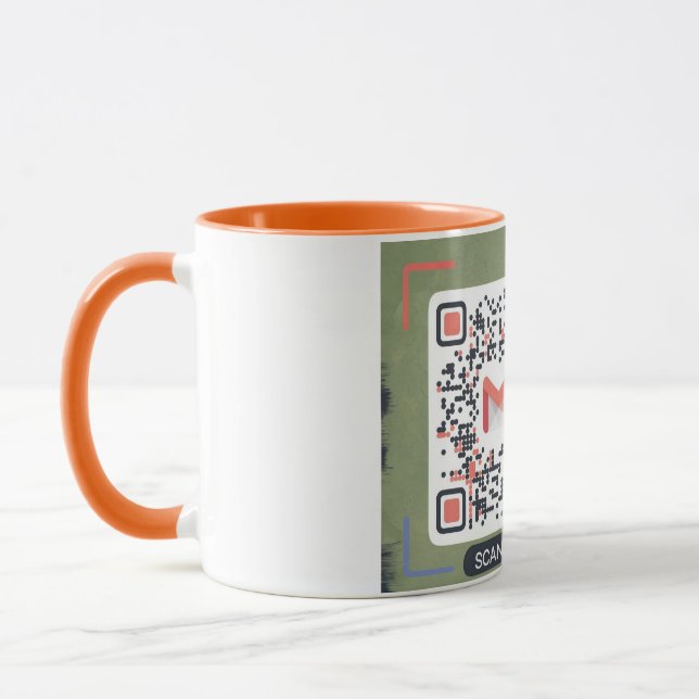 Gmail QR-kod Kaffe Mugg - Skanna mig för snabbmat (Vänster)