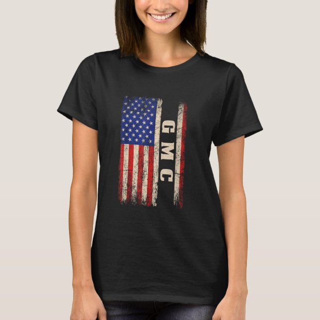 GMC Last Name Shirt GMC Name American Flag T Shirt (Framsida)