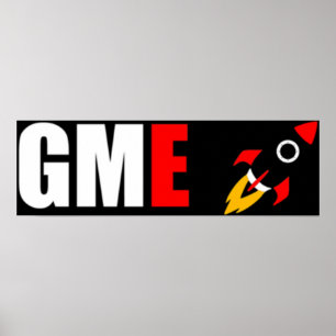 GME Gamestop till Måne Rocket Emoji Poster