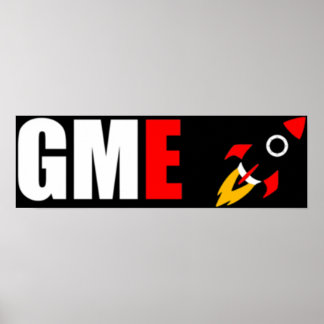 GME Gamestop till Måne Rocket Emoji Poster