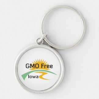 GMO fria Iowa högvärdiga Keychain Rund Silverfärgad Nyckelring