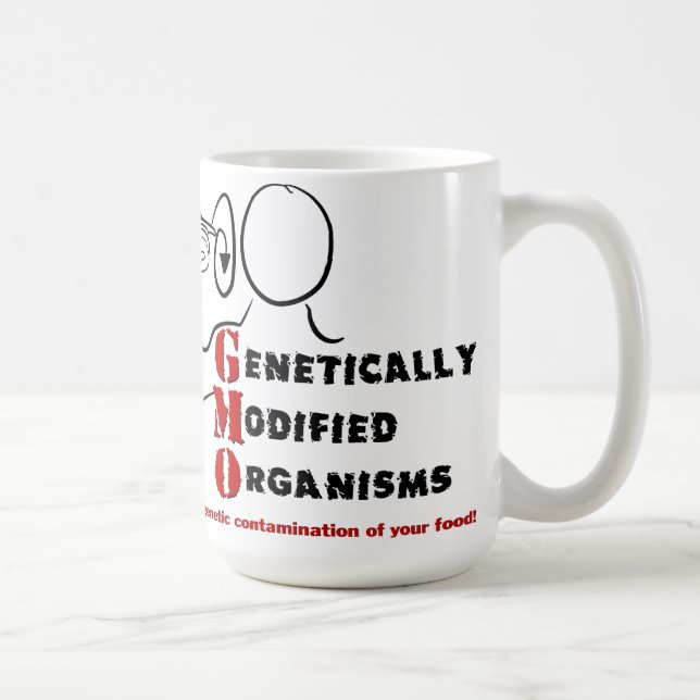 GMO Genmodifierade organismer är galna Kaffemugg (Höger)