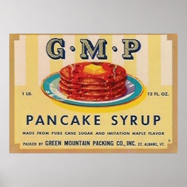 gmp pancake syrup label poster (Framsidan)