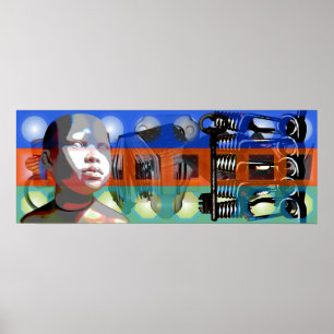 GMT 24 Heures Project Doll-övertoning färg Ram P Poster