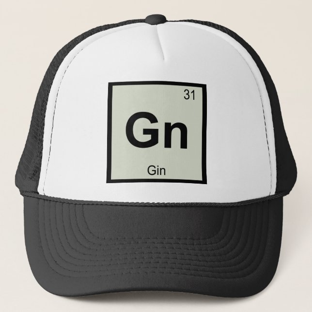 Gn - Gin kemi Periodic Bord Symbol Truckerkeps (Framsida)