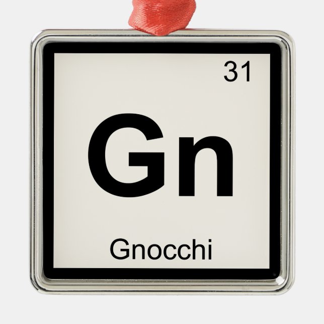 Gn - Gnocchi Chemistry Periodic Bord Symbol Julgransprydnad Metall (Framsidan)