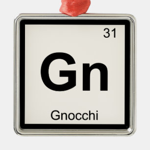 Gn - Gnocchi Kemistry Periodic Bord Symbol Julgransprydnad Metall